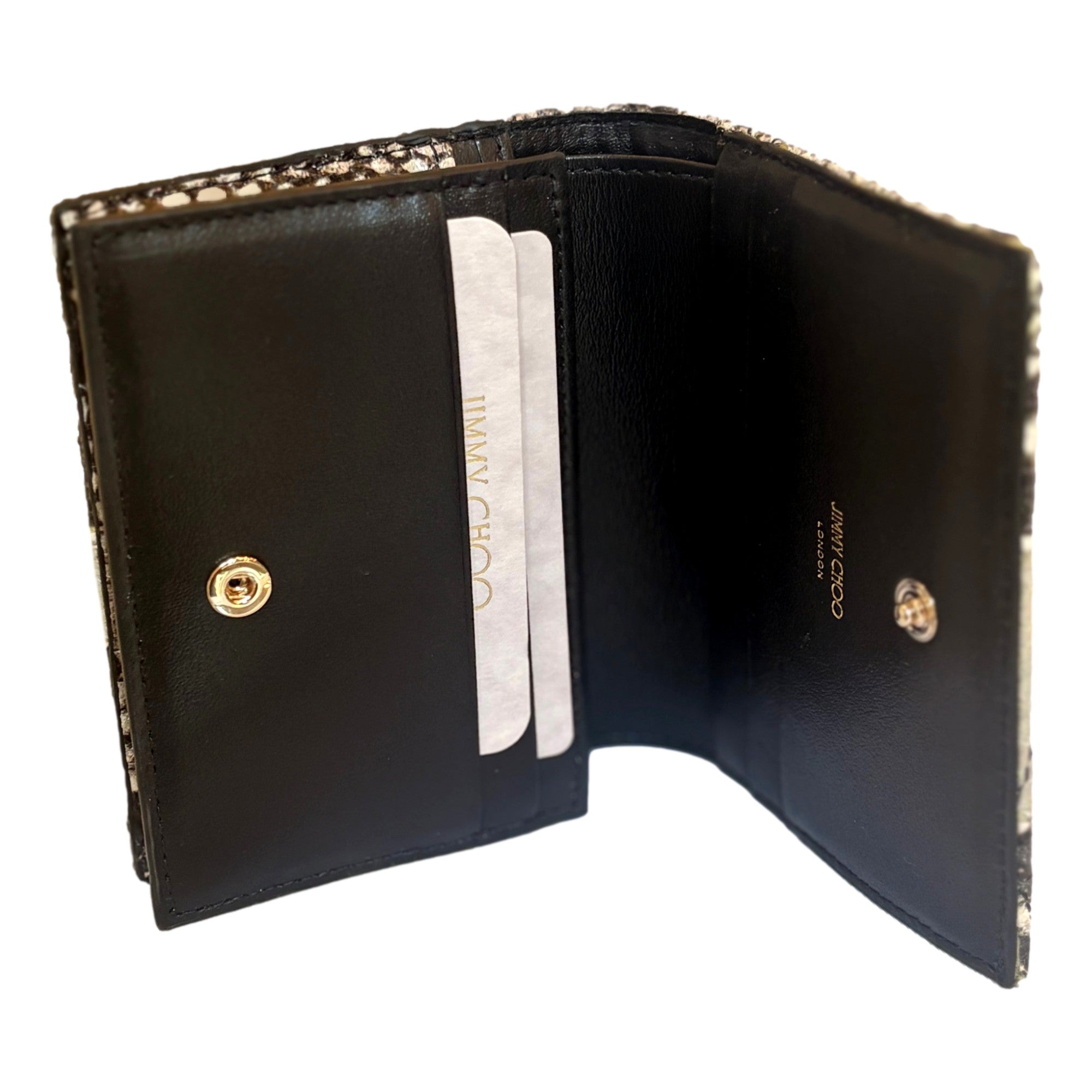 Jimmy Choo Farone Animal Print Leather Card Case Wallet