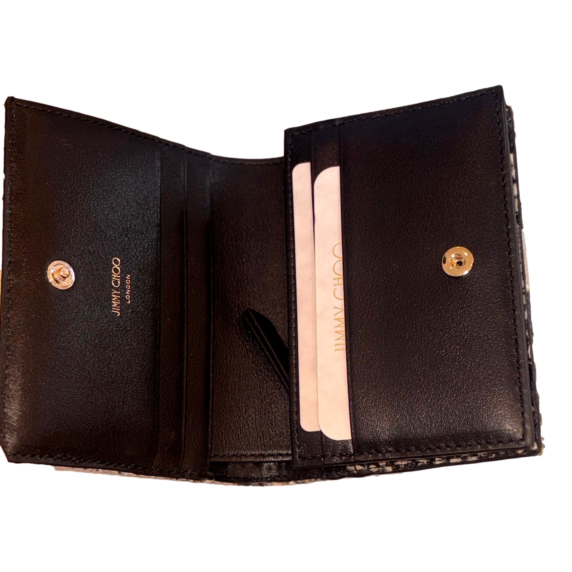 Jimmy Choo Farone Animal Print Leather Card Case Wallet