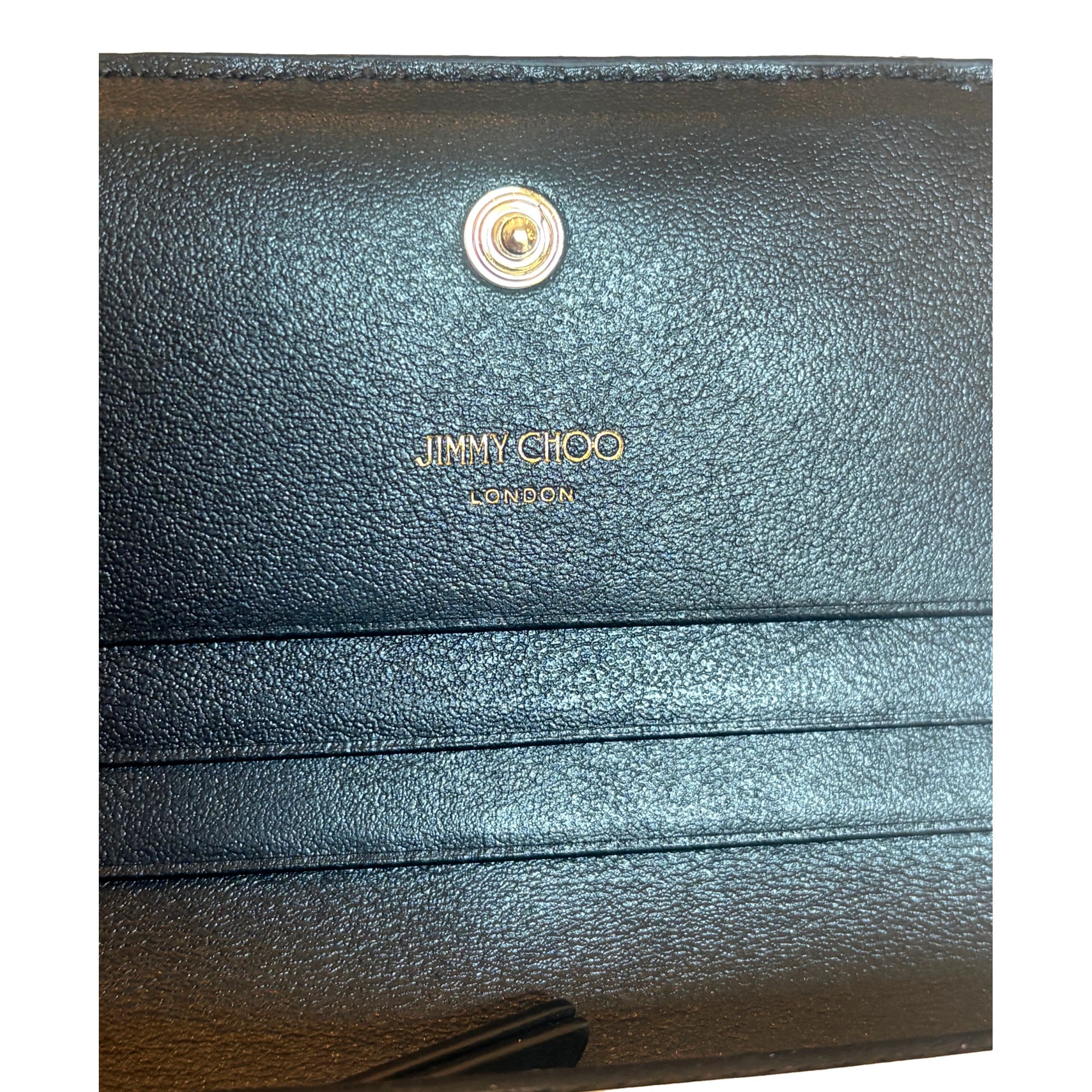 Jimmy Choo Farone Animal Print Leather Card Case Wallet