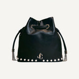 Jimmy Choo Marcheline Black Pearl Small Bucket Crossbody Bag