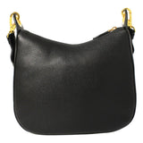 Prada Black Vitello Phenix Leather Web Stripe Strap Crossbody Bag