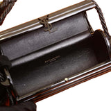 YSL Black Plexiglass Minaudiere Opium Box Bag