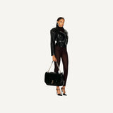 YSL Jamie Black Patent Leather Chain Strap Large Shoulder Bag