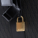 YSL Monogram Large Luggage Dark Brown Coated Canvas Case Bag