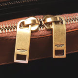 YSL Sac De Jour Black Canvas and Brown Leather Satchel Bag