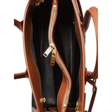 YSL Sac De Jour Black Canvas and Brown Leather Satchel Bag