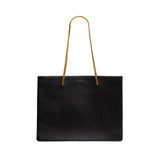 YSL Siena Ultra Lux Black Calf Leather Chain Shoulder Tote Bag