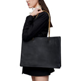 YSL Siena Ultra Lux Black Calf Leather Chain Shoulder Tote Bag