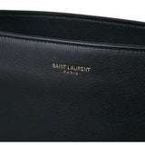 YSL Siena Ultra Lux Black Calf Leather Chain Shoulder Tote Bag