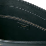 YSL Siena Ultra Lux Black Calf Leather Chain Shoulder Tote Bag