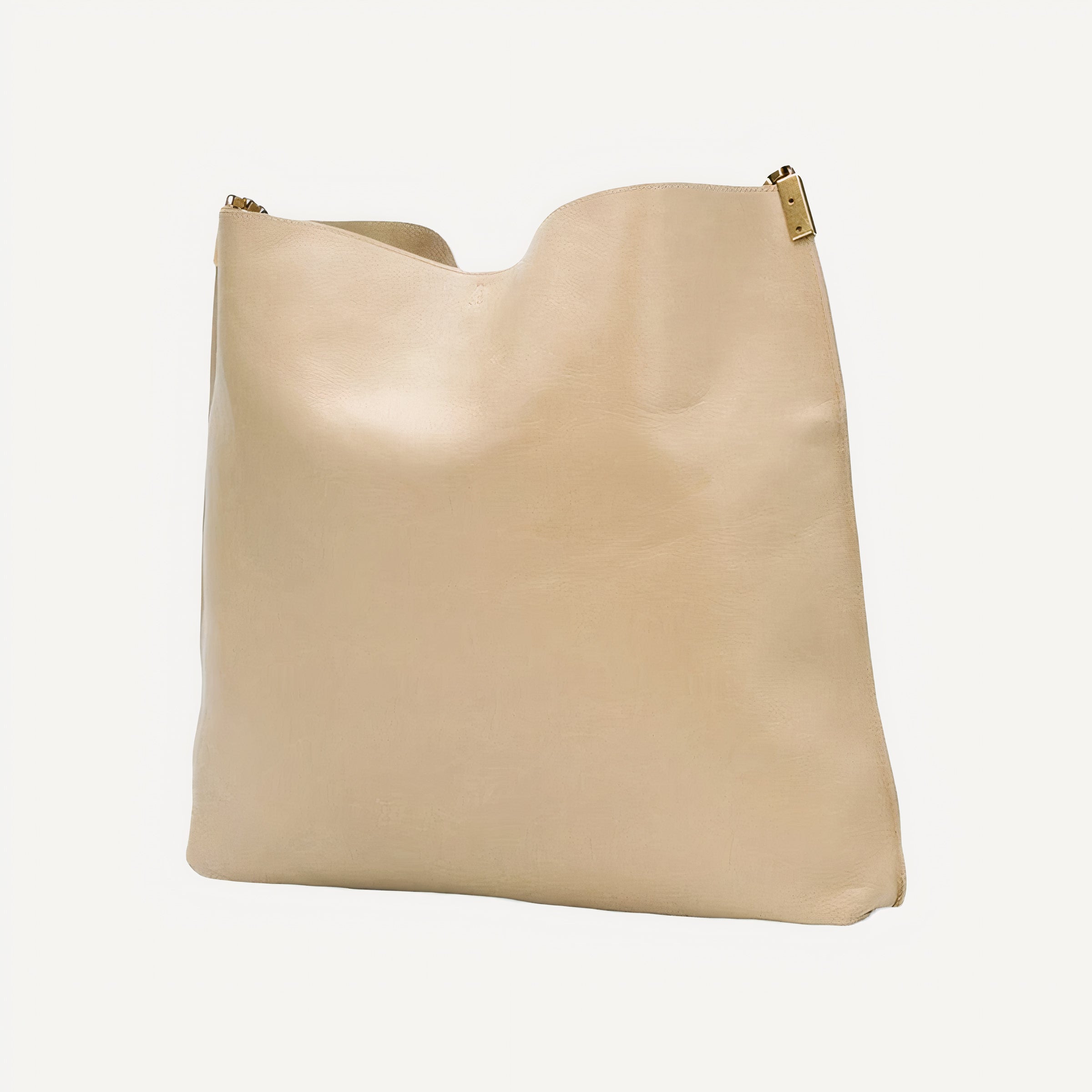 YSL Suzanne Beige Calfskin Leather Chain Hobo Bag