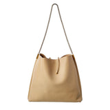 YSL Suzanne Beige Calfskin Leather Chain Hobo Bag