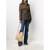 YSL Suzanne Beige Calfskin Leather Chain Hobo Bag