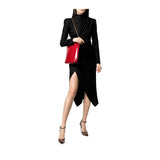 YSL Suzanne Red Patent Leather Small Chain Hobo Bag