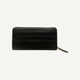 Valentino Diary Lines Black Grain Leather Zip-Around Long Wallet