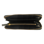 Valentino Garavani Diary Lines Black Grain Leather Zip-Around Long Wallet