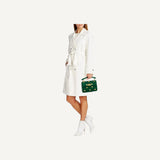 Valentino Roman Stud Metallic Green Lurex Medium Shoulder Bag