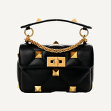 Valentino Roman Stud Black Nappa Leather Small Crossbody Bag