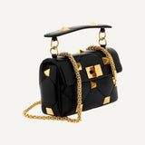 Valentino Roman Stud Black Nappa Leather Small Crossbody Bag