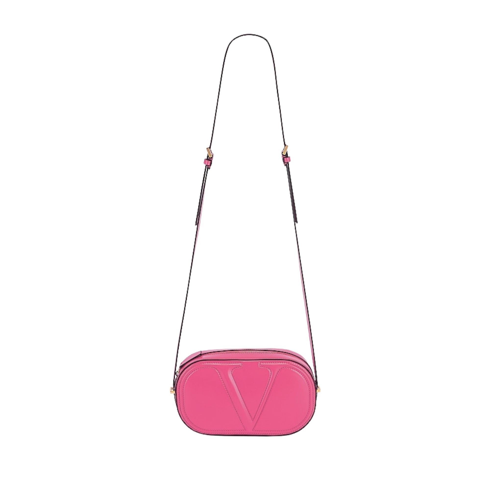 Valentino Garavani VLogo Walk Crossbody Bag Pink Calf Leather Medium