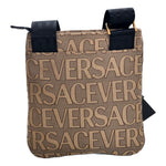 Versace Canvas La Medusa Logo Print Small Crossbody Bag