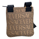 Versace Canvas La Medusa Logo Print Small Crossbody Bag