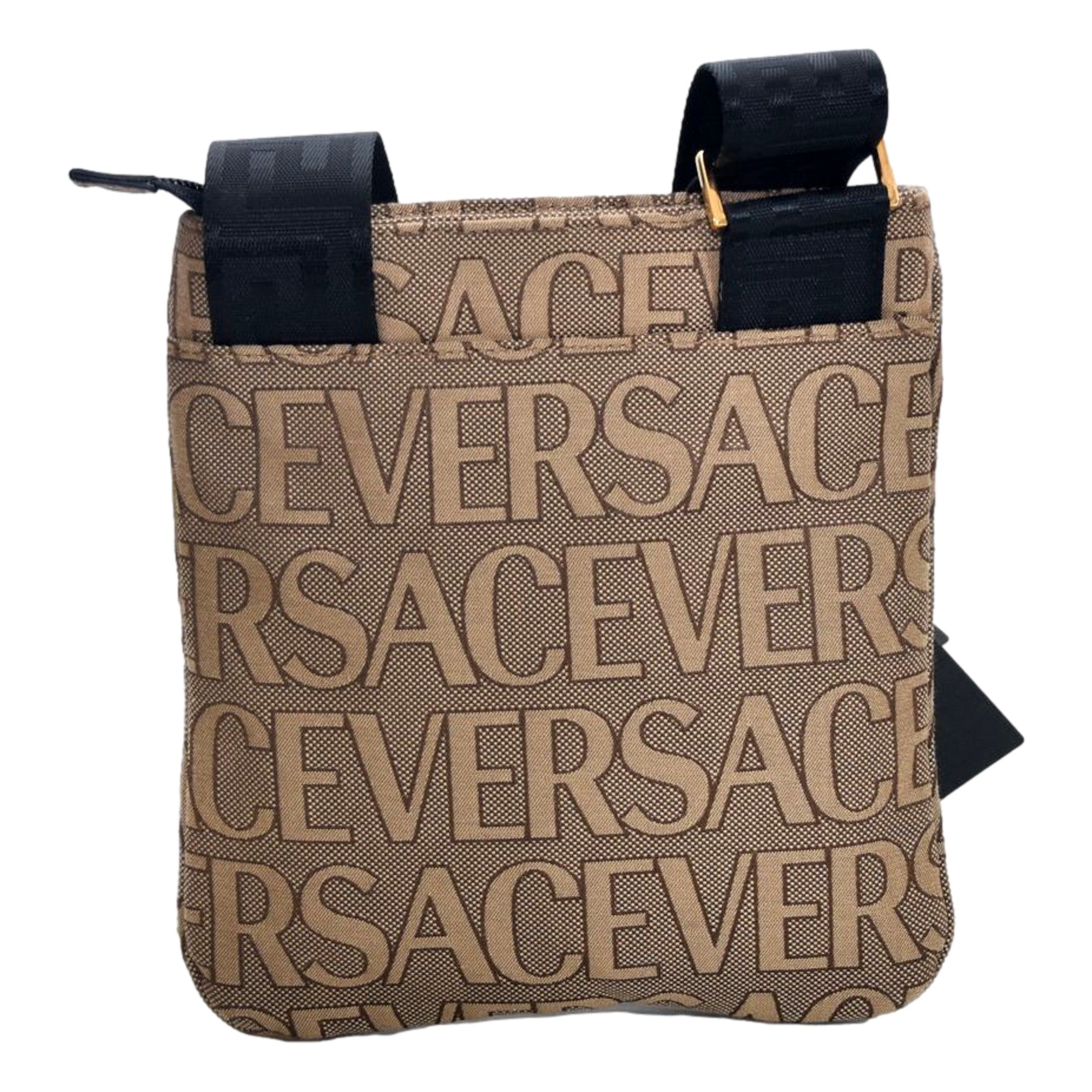 Versace Canvas La Medusa Logo Print Small Crossbody Bag
