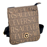 Versace Canvas La Medusa Logo Print Small Crossbody Bag