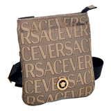 Versace Canvas La Medusa Logo Print Small Crossbody Bag
