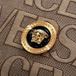 Versace Canvas La Medusa Logo Print Small Crossbody Bag