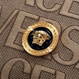 Versace Canvas La Medusa Logo Print Small Crossbody Bag