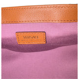 Versace Half-Moon La Medusa Vitello Leather Summer Nude Brown Crossbody Handbag