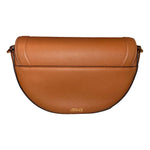 Versace Half-Moon La Medusa Vitello Leather Summer Nude Brown Crossbody Handbag
