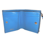 Versace La Medusa Blue Quilted Lamb Leather Compact Snap Wallet