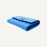 Versace La Medusa Blue Quilted Lamb Leather Crossbody Clutch Bag