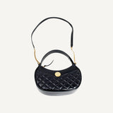 Versace La Medusa Half Moon Black Leather Hobo Shoulder Crossbody Bag