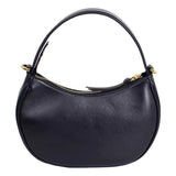Versace La Medusa Half Moon Hobo Shoulder Crossbody Bag Black Leather
