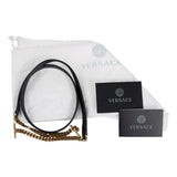 Versace La Medusa Half Moon Hobo Shoulder Crossbody Bag Black Leather