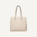Versace La Medusa Ivory Quilted Leather Tote Bag
