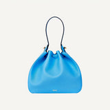 Versace La Medusa Leather Blue Bucket Bag