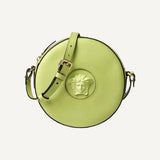 Versace La Medusa Lime Green Disco Round Crossbody Bag