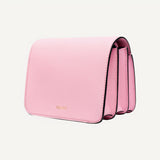 Versace La Medusa Logo Plaque Pink Pebbled Leather Crossbody Bag
