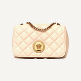 Versace La Medusa Nappa Quilted Beige Leather Chain Small Crossbody Bag