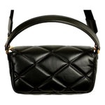 Versace La Medusa Quilted Calfskin Leather Black Crossbody Bag Gold Chain