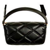 Versace La Medusa Quilted Calfskin Leather Black Crossbody Bag Gold Chain