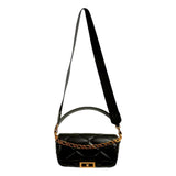 Versace La Medusa Quilted Calfskin Leather Black Crossbody Bag Gold Chain