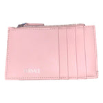 Versace Medusa 95 Dusty Pink Leather Zipper Card Holder Slim Wallet