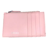 Versace Medusa 95 Dusty Pink Leather Zipper Card Holder Slim Wallet