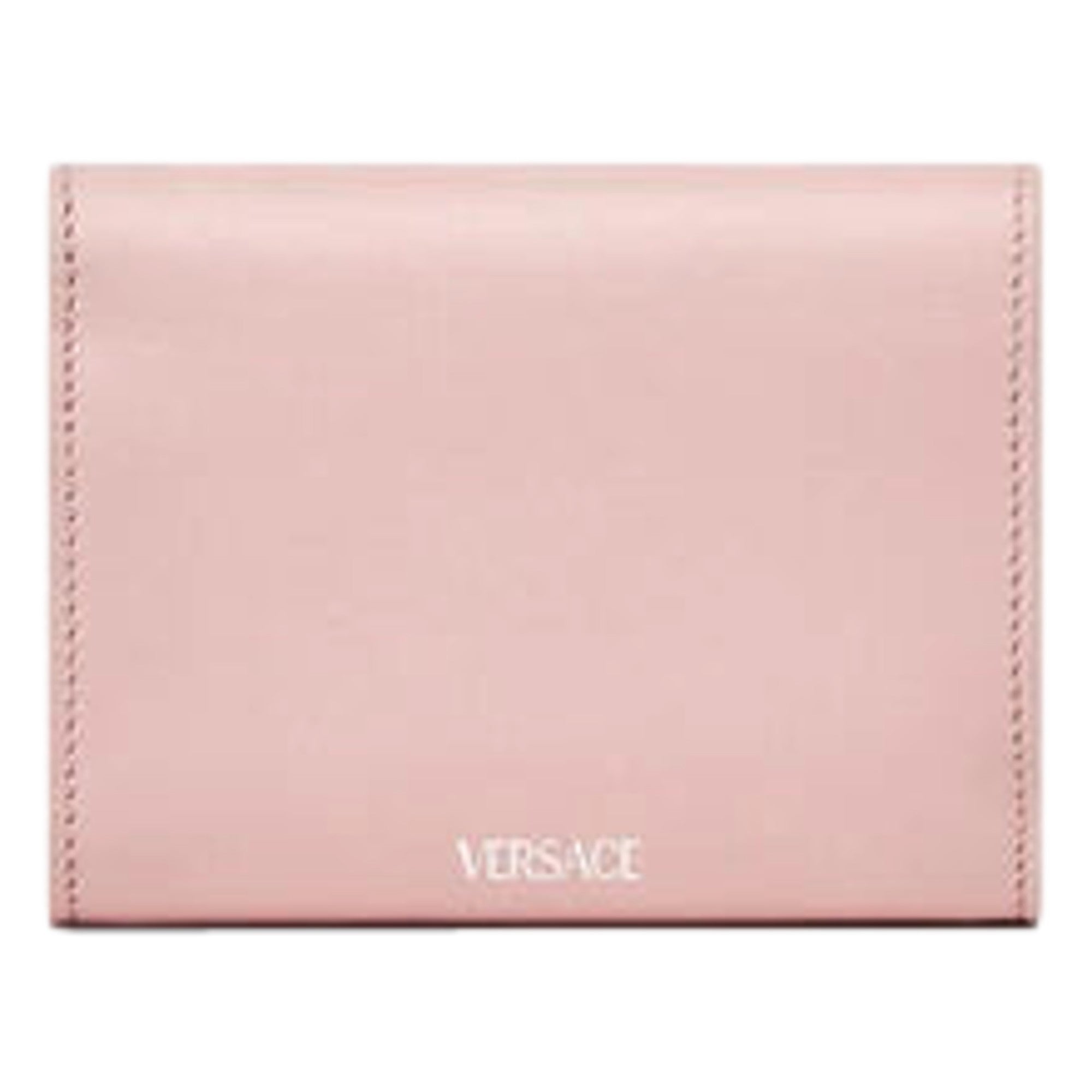 Versace Medusa 95 Dusty Pink Tri Fold Snap Wallet Card Holder