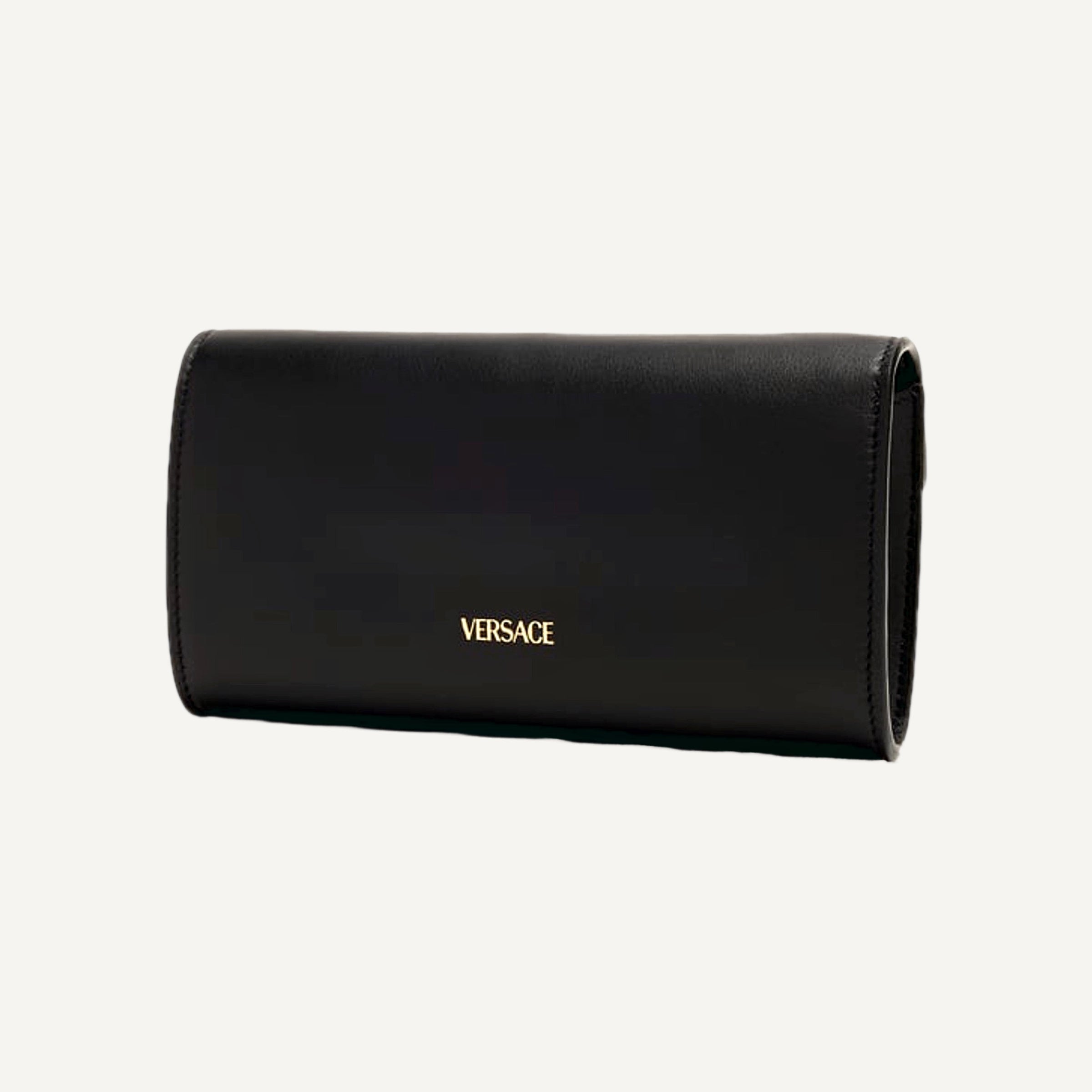 Versace Medusa 95 Small Black Wallet on Chain Crossbody Bag